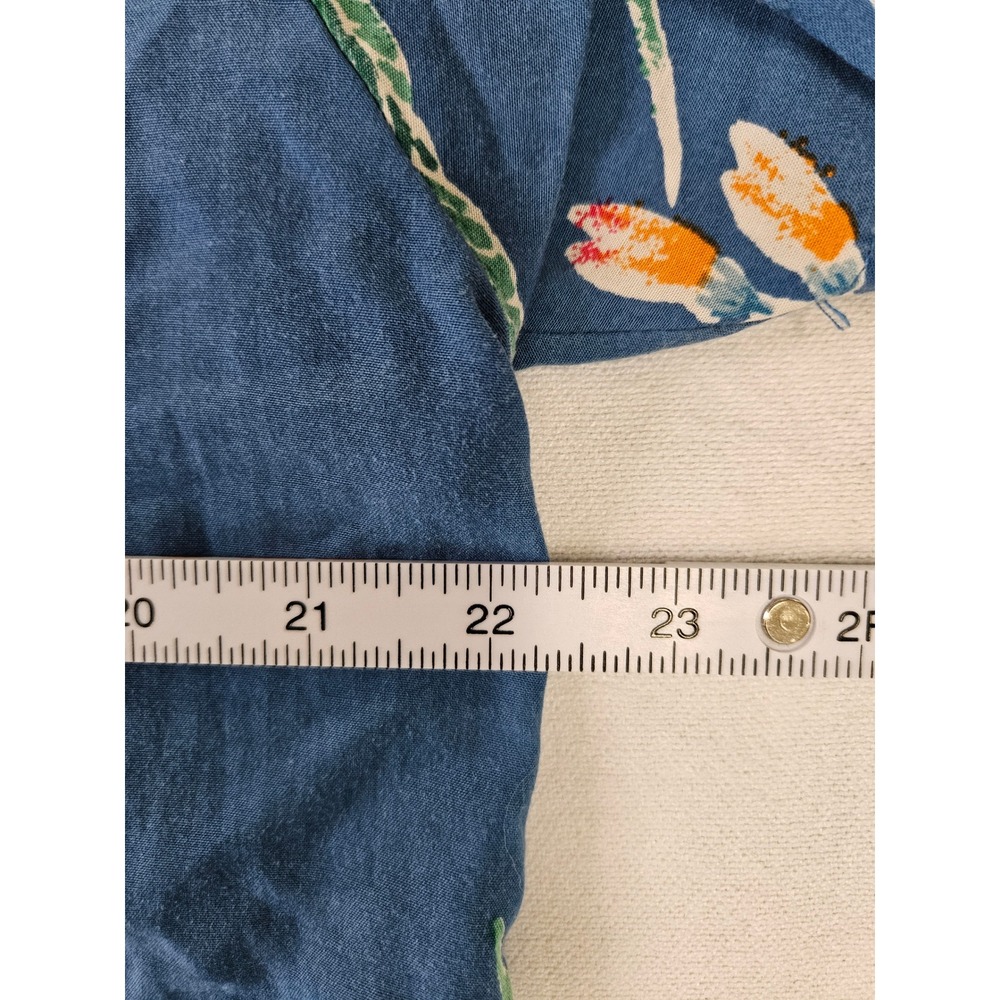 Brixton Button Up Shirt Mens Medium Blue Tropical Hibiscus Floral Short Sleeve - Picture 5 of 6